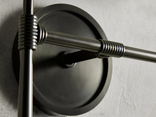 Bronze Modern Sconce with Linen Shades — product view 2