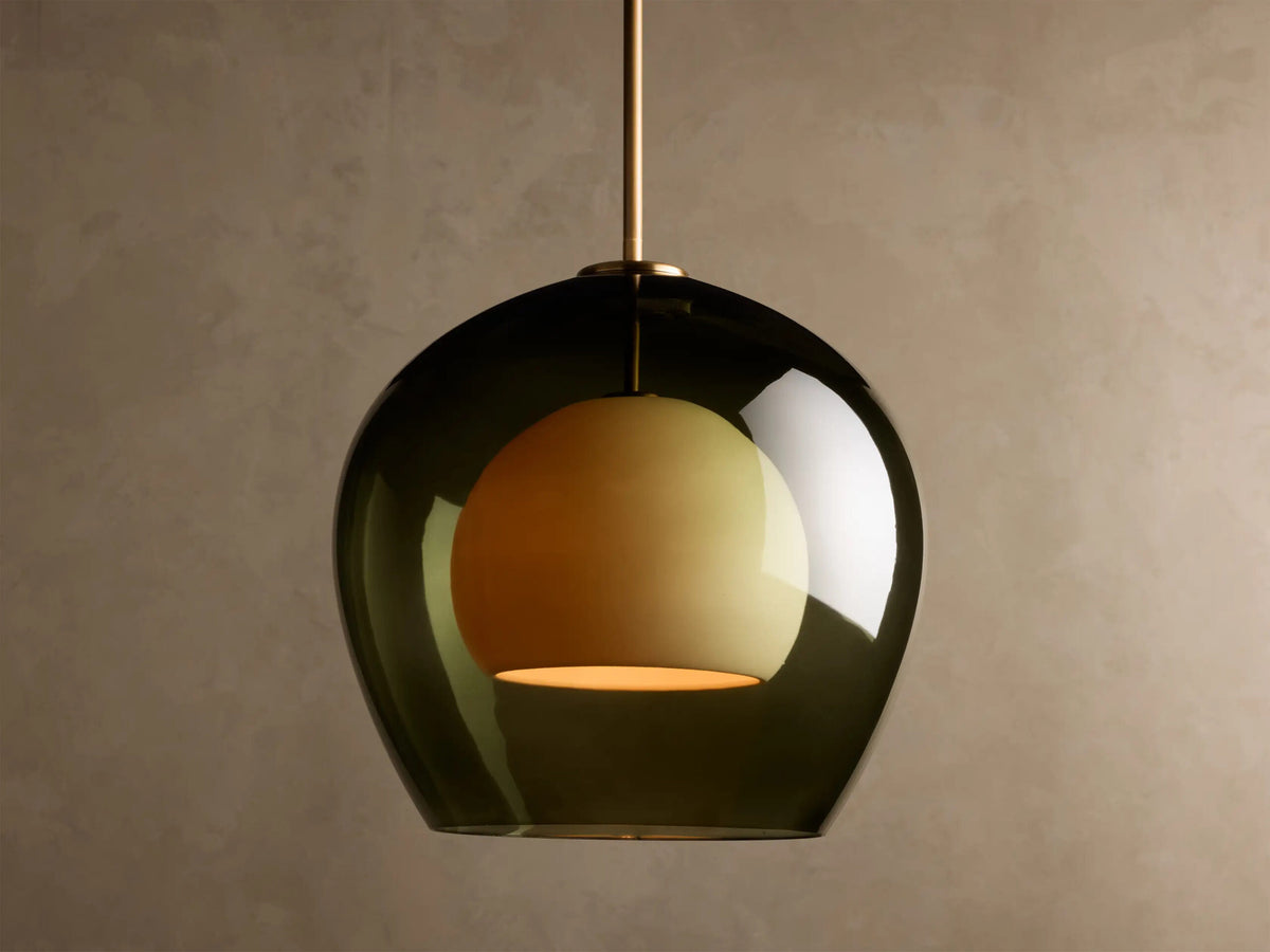 Romy Modern Glass Pendant 20 Inch Green — product view 1