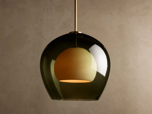 Romy Modern Glass Pendant 20 Inch Green — product view 1