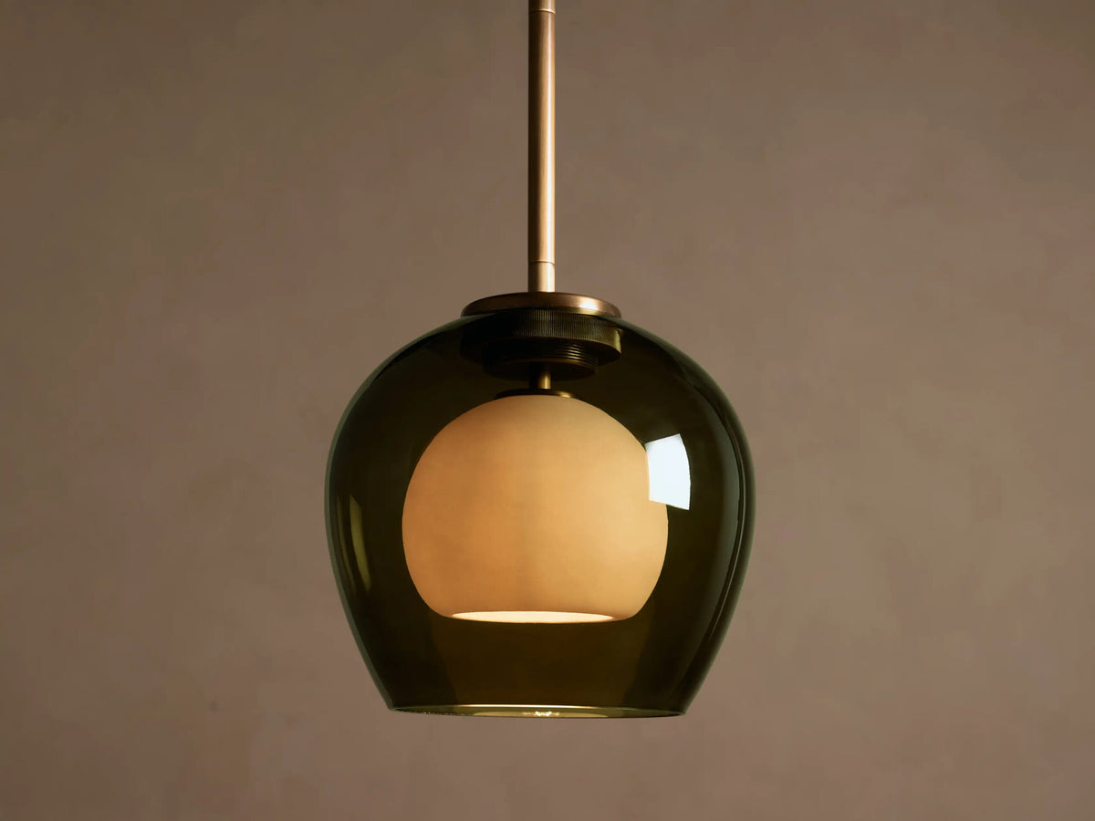 Romy Modern Glass Pendant 20 Inch Green — product view 9