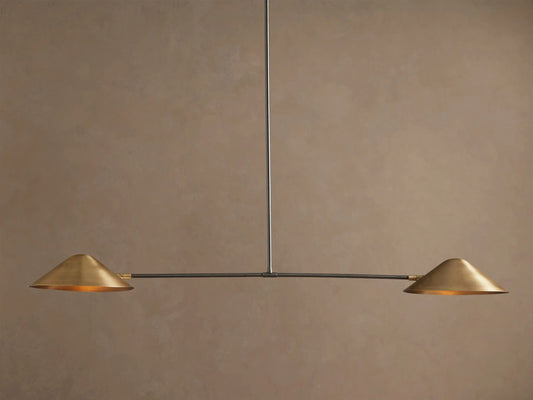Brass Chandelier 2 Light Linear Fixture — product view 1