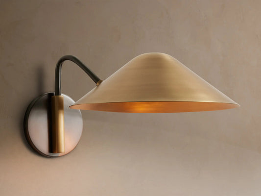 Antique Brass Sconce with Cone Shade — product view 1