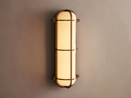 Solomon Brass Sconce with Milk Glass LED — product view 1