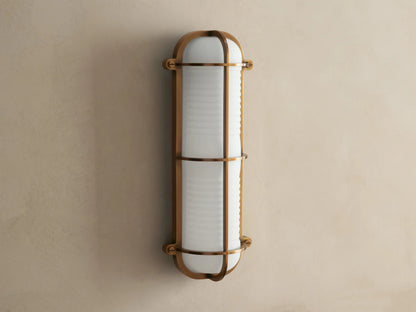 Solomon Brass Sconce with Milk Glass LED — product view 2
