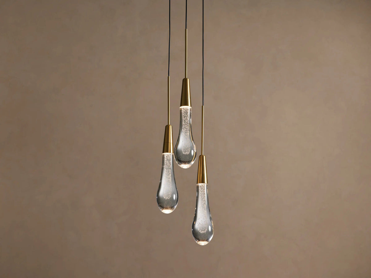 Soltaire Brass Glass Pendant Cluster Light — product view 1