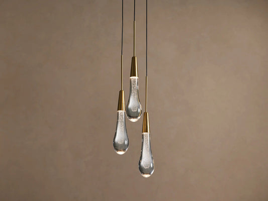 Soltaire Brass Glass Pendant Cluster Light — product view 1