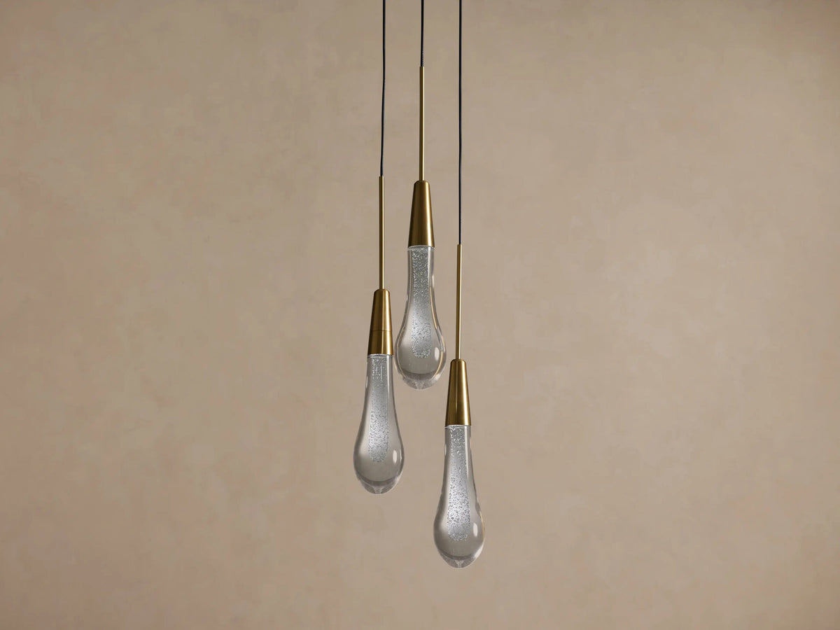 Soltaire Brass Glass Pendant Cluster Light — product view 2