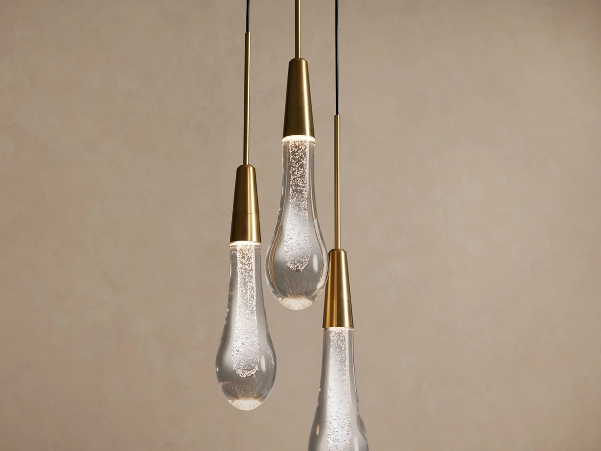 Soltaire Brass Glass Pendant Cluster Light — product view 3