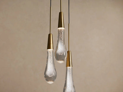 Soltaire Brass Glass Pendant Cluster Light — product view 3