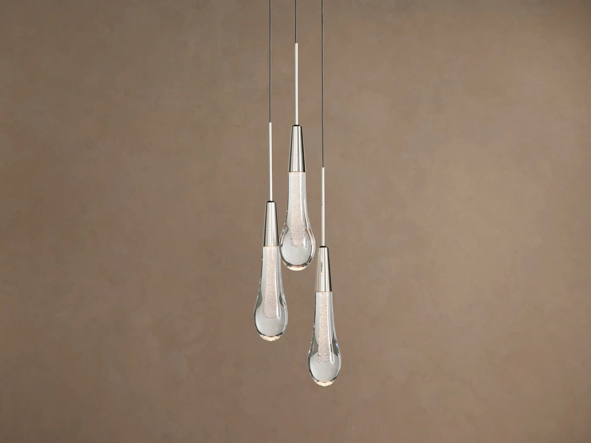 Soltaire Nickel LED Pendant with Seeded Glass — product view 1
