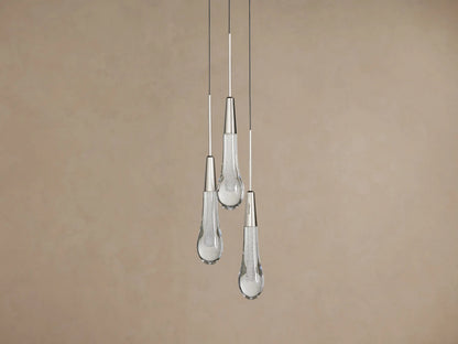 Soltaire Nickel LED Pendant with Seeded Glass — product view 2