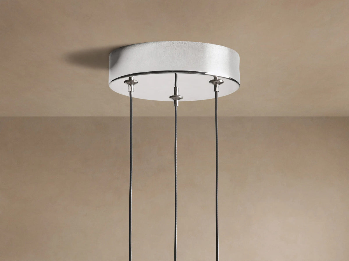 Soltaire Nickel LED Pendant with Seeded Glass — product view 4