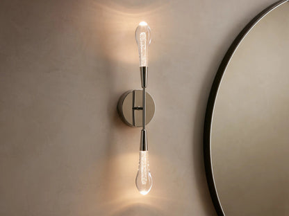 Soltaire Nickel Modern Sconce Double LED Wall Light — product view 1
