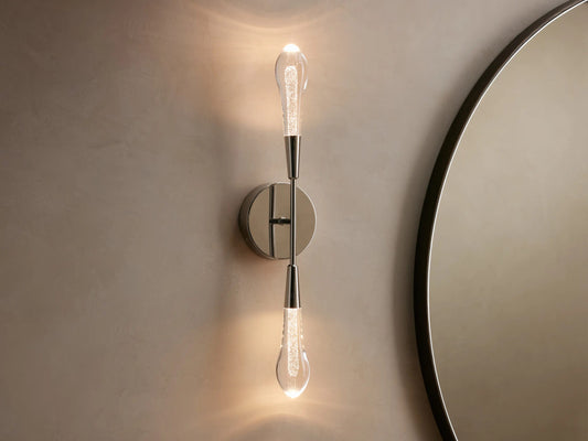 Soltaire Nickel Modern Sconce Double LED Wall Light — product view 1