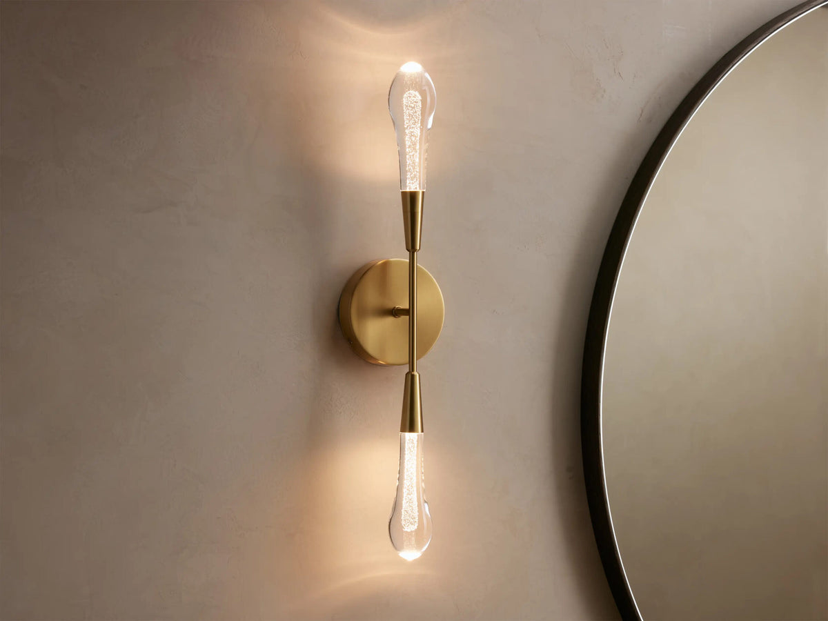 Brass LED Sconce Soltaire Double Wall Light — product view 1