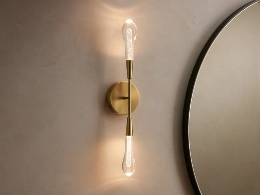 Brass LED Sconce Soltaire Double Wall Light — product view 1