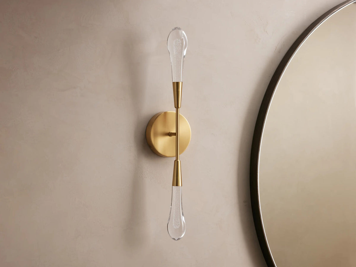 Brass LED Sconce Soltaire Double Wall Light — product view 2