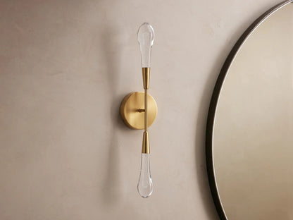 Brass LED Sconce Soltaire Double Wall Light — product view 2