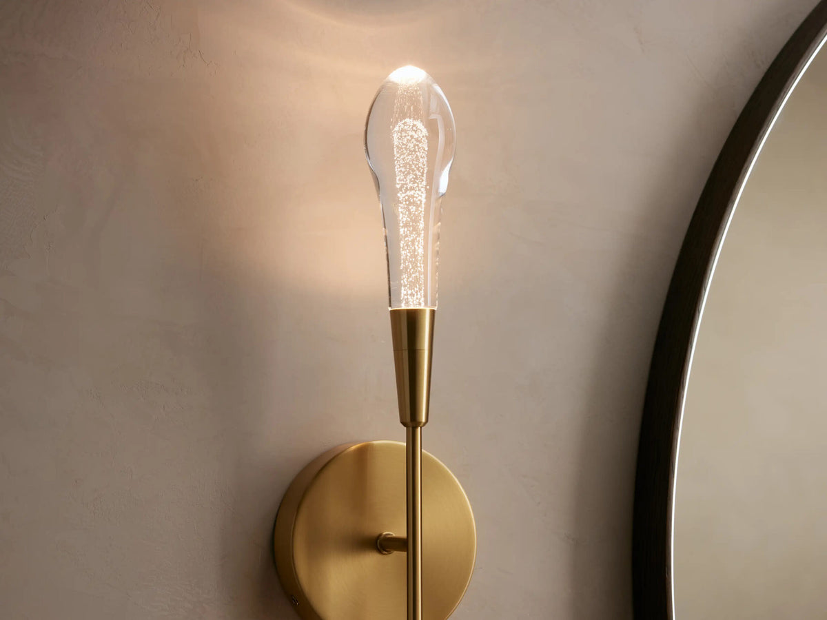 Brass LED Sconce Soltaire Double Wall Light — product view 3