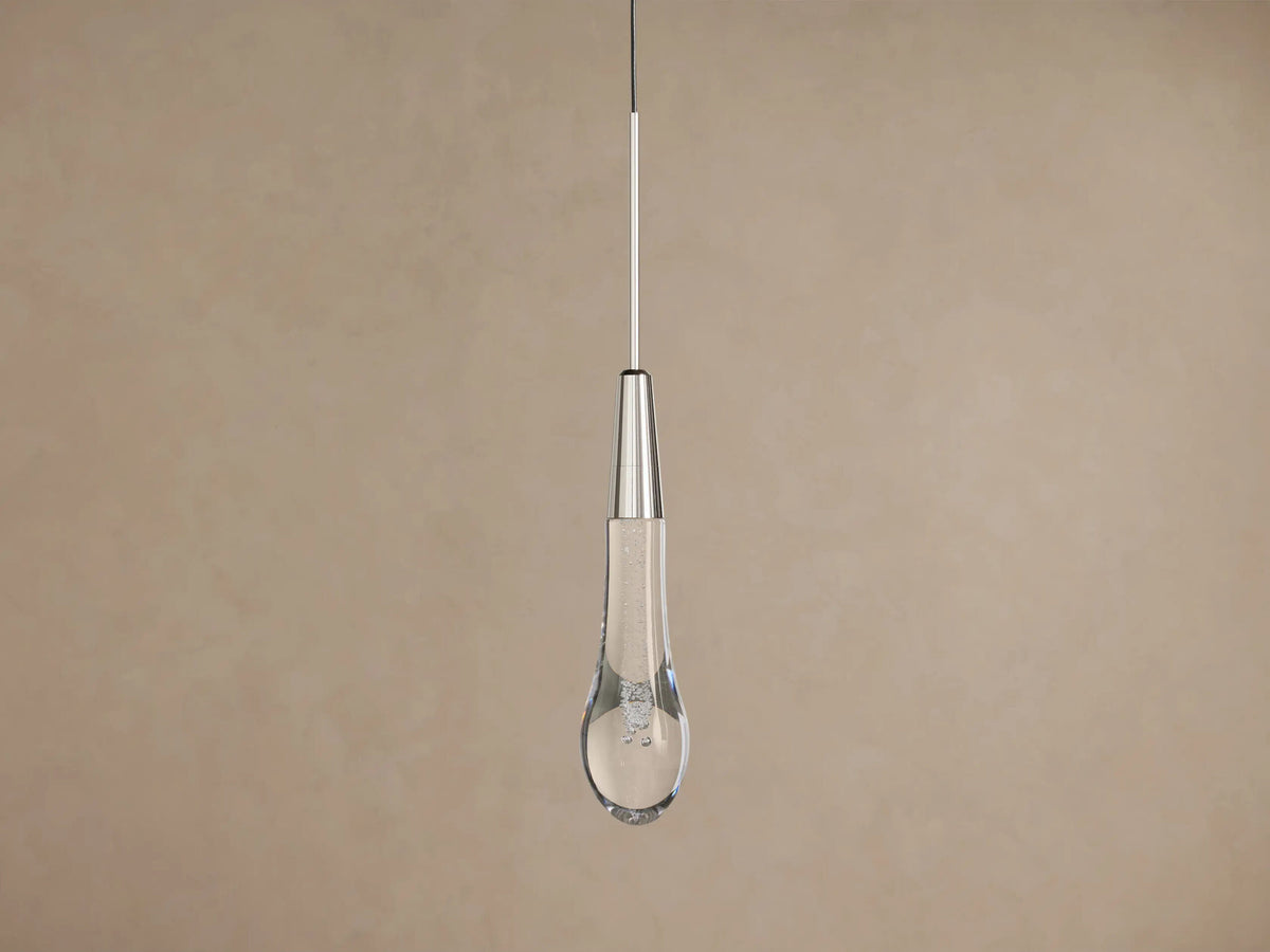 Soltaire Nickel Glass Pendant LED Light