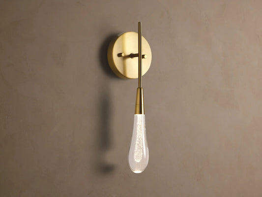 Soltaire Brass Glass Sconce LED Wall Light — product view 1