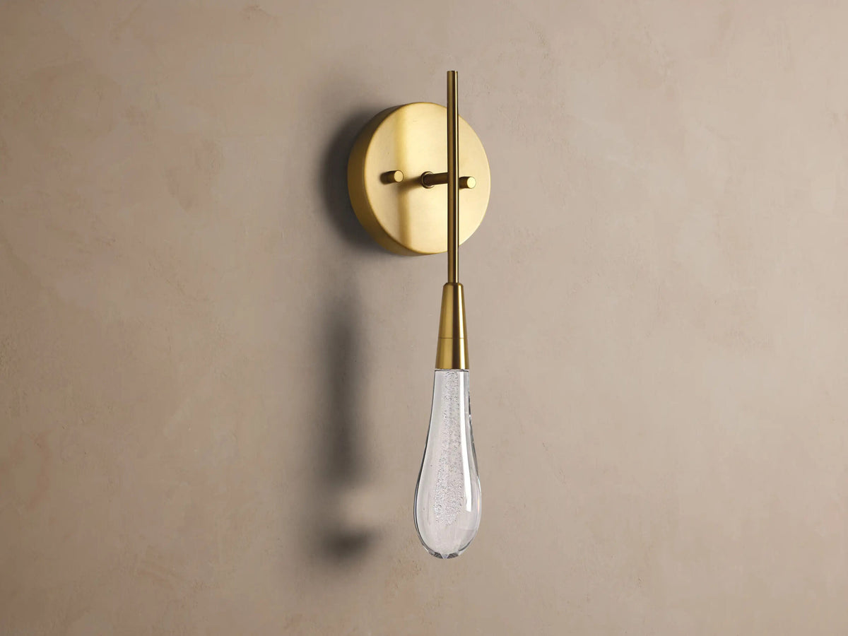 Soltaire Brass Glass Sconce LED Wall Light — product view 2