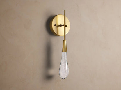Soltaire Brass Glass Sconce LED Wall Light — product view 2
