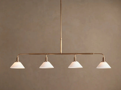 Brass Chandelier Theron Linear Milk Glass 50 Inch — product view 1