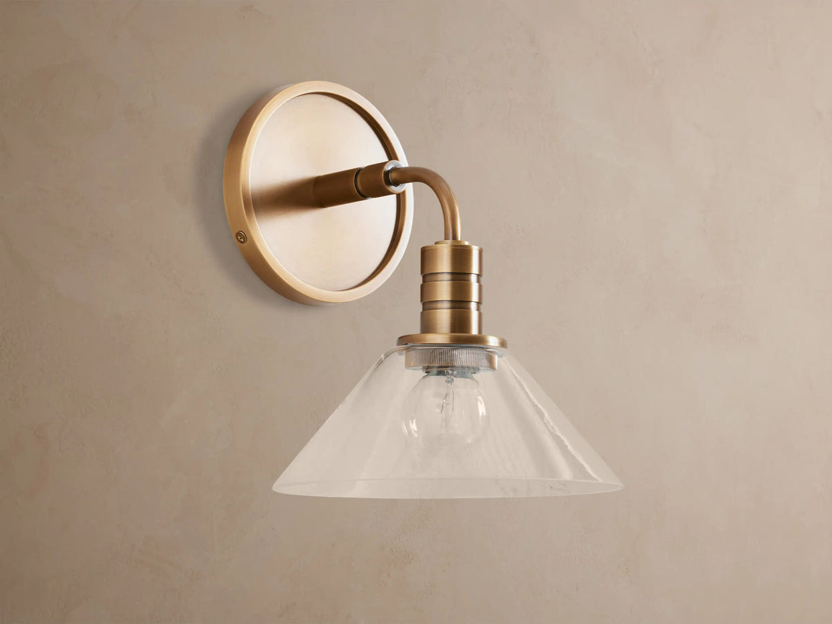 Theron Brass Glass Sconce Wall Light