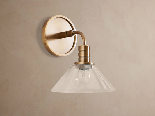 Theron Brass Glass Sconce Wall Light — product view 2