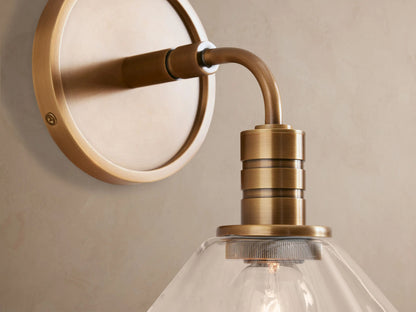 Theron Brass Glass Sconce Wall Light — product view 3