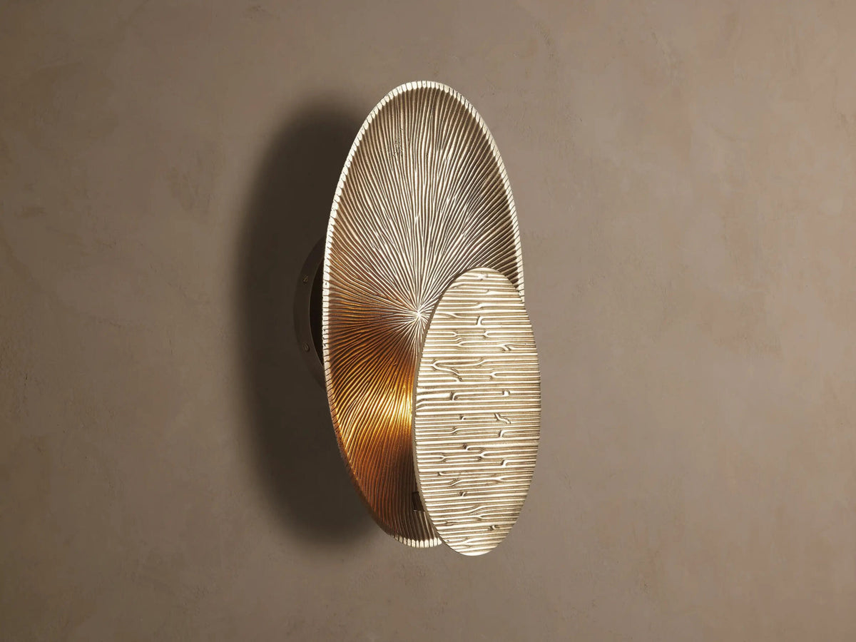 Udaya Embossed Brass Wall Sconce — product view 1