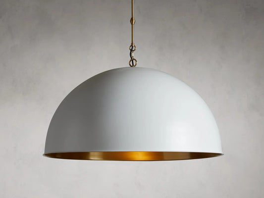 Brass Dome Pendant in White 36 Inch — product view 1