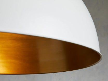 Brass Dome Pendant in White 36 Inch — product view 2