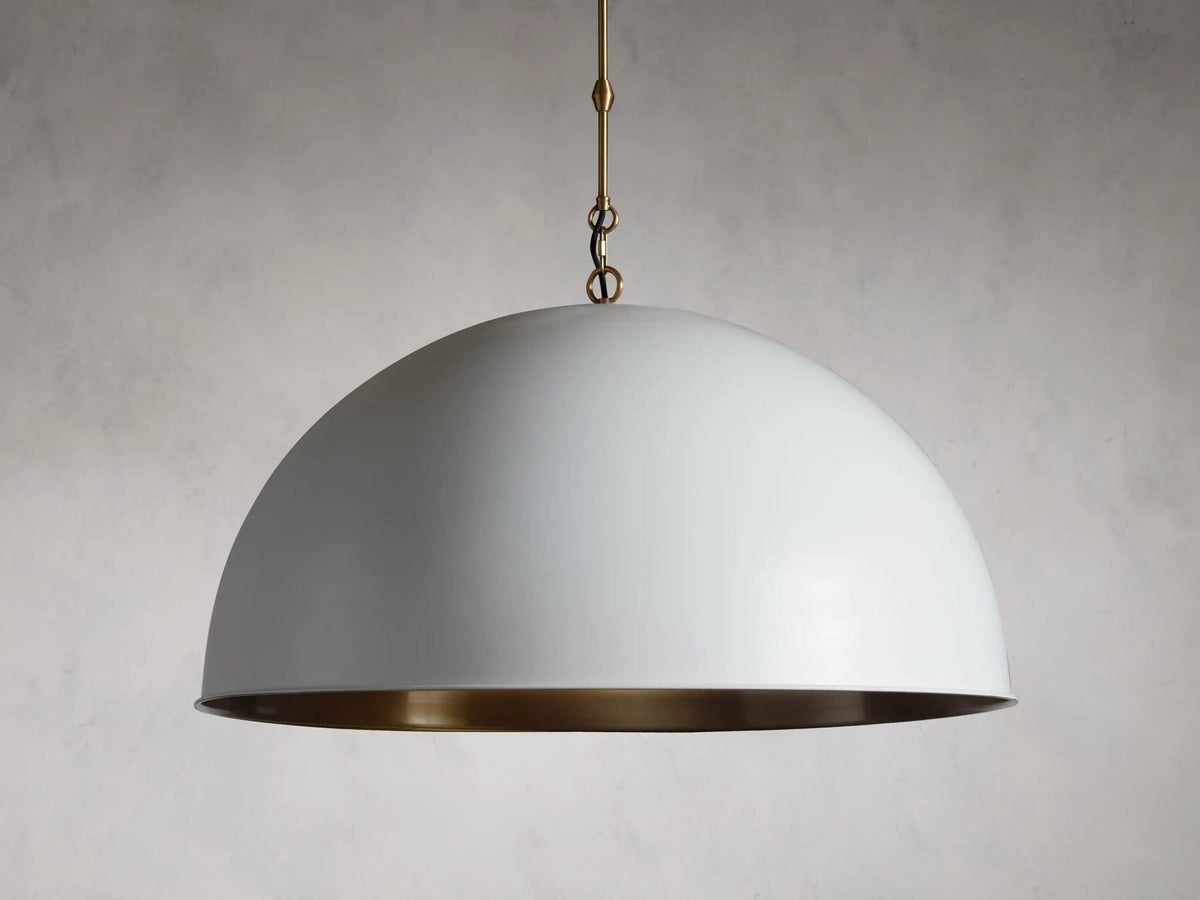 Brass Dome Pendant in White 36 Inch — product view 3