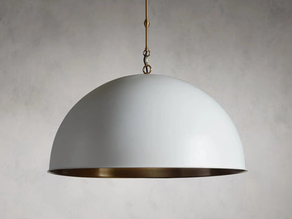 Brass Dome Pendant in White 36 Inch — product view 3
