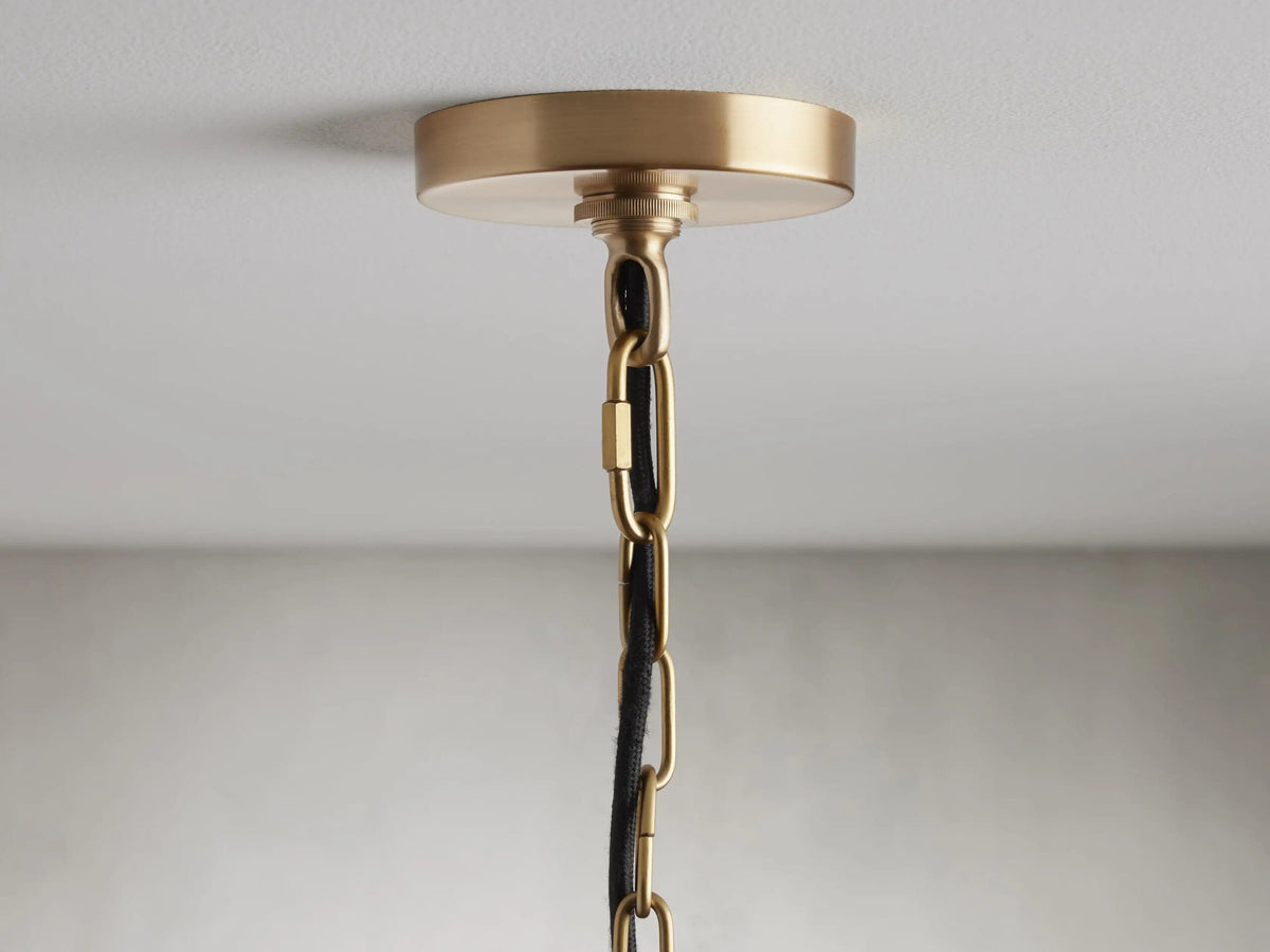 Brass Dome Pendant in White 36 Inch — product view 4