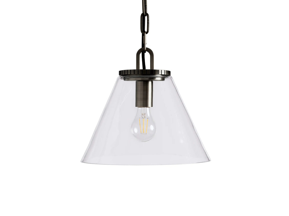 Bronze Cone Pendant with Clear Glass Chain Light — product view 5