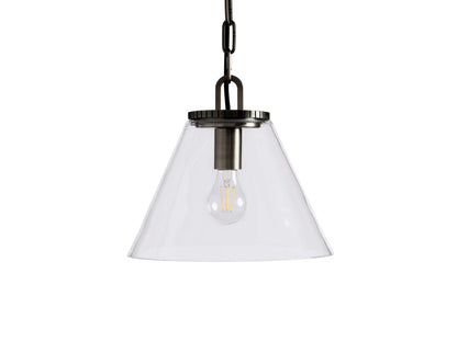 Bronze Cone Pendant with Clear Glass Chain Light — product view 5