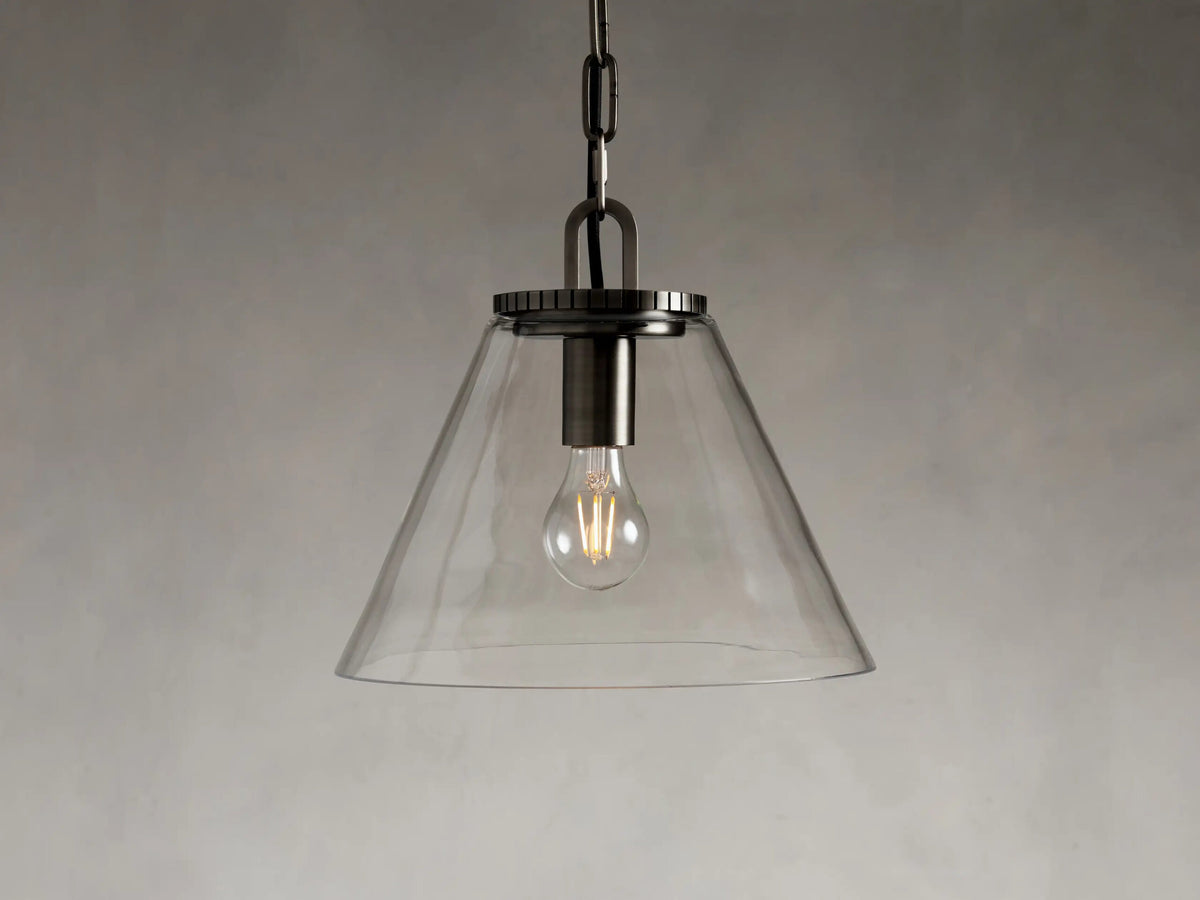 Bronze Cone Pendant with Clear Glass Chain Light — product view 7
