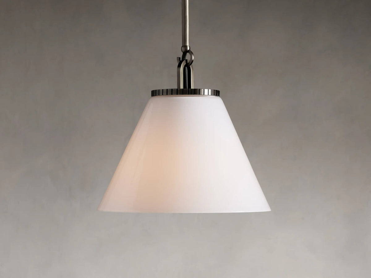 Bronze Glass Pendant with Cone Shade and Rod — product view 6