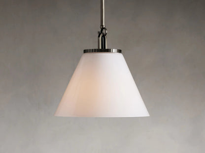 Bronze Glass Pendant with Cone Shade and Rod — product view 6