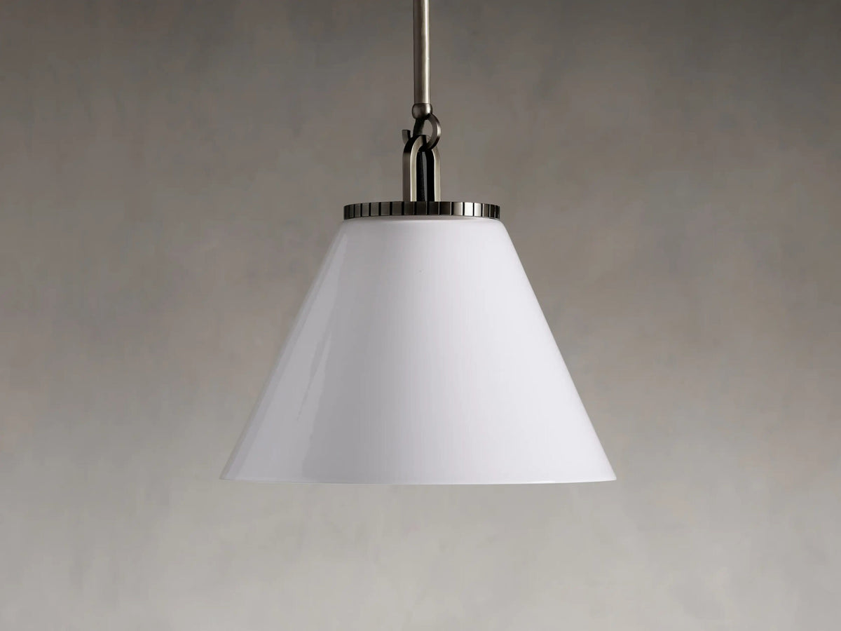 Bronze Glass Pendant with Cone Shade and Rod — product view 7