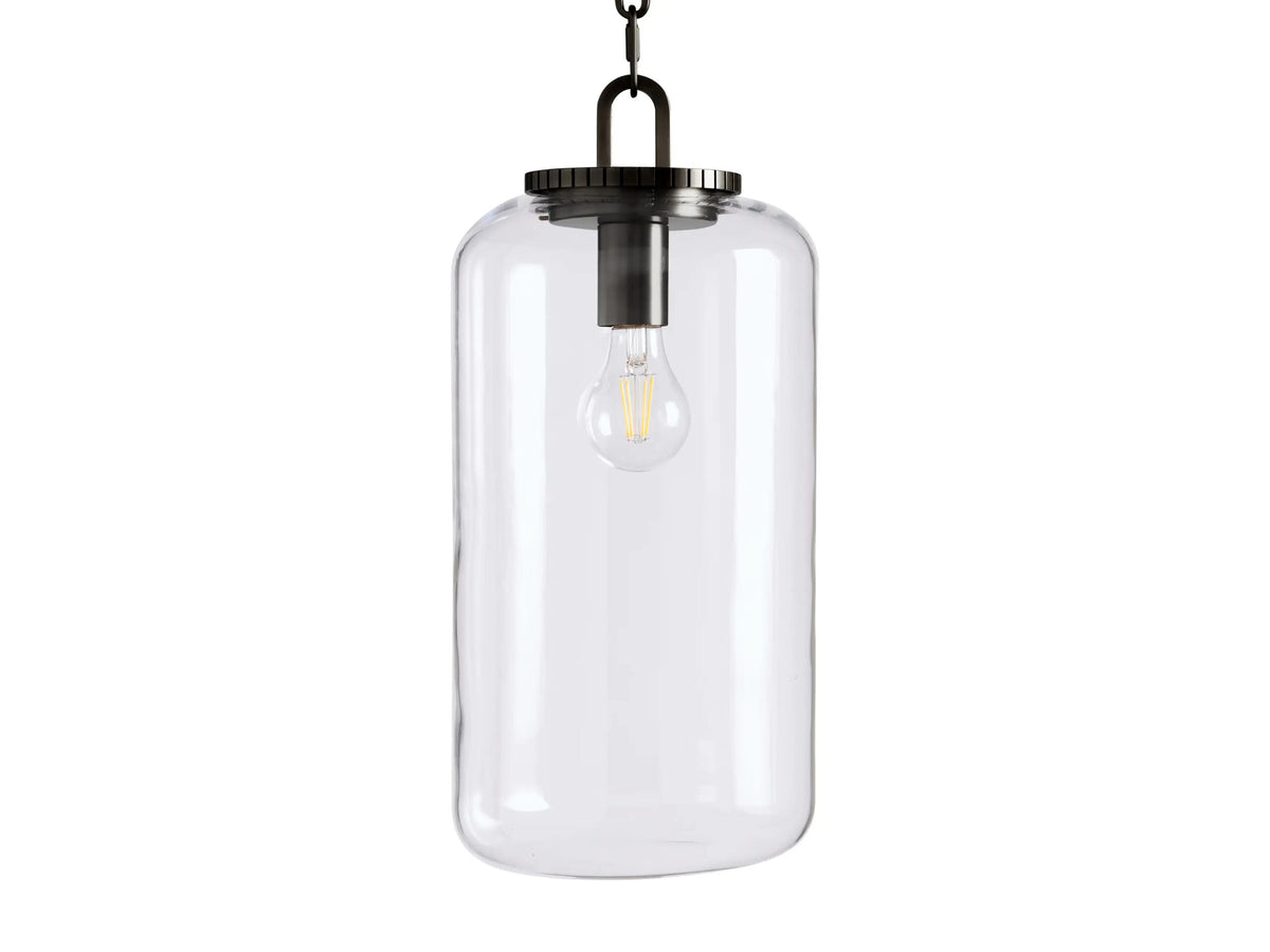 Wescott Bronze Pendant Light with Clear Glass Cylinder Shade — product view 7