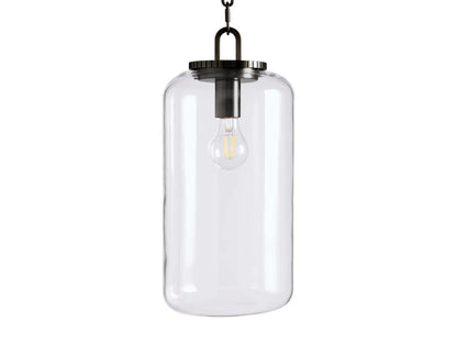 Wescott Bronze Pendant Light with Clear Glass Cylinder Shade — product view 7