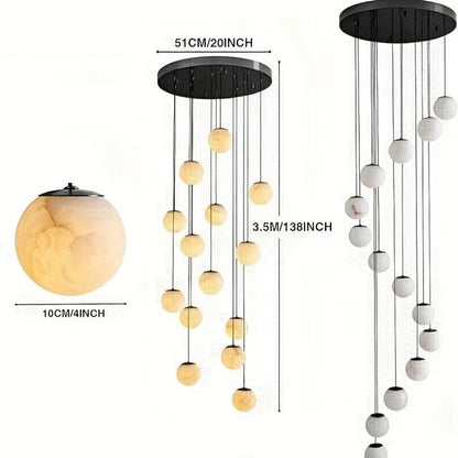 14 Light Alabaster Staircase Chandelier — product view 10
