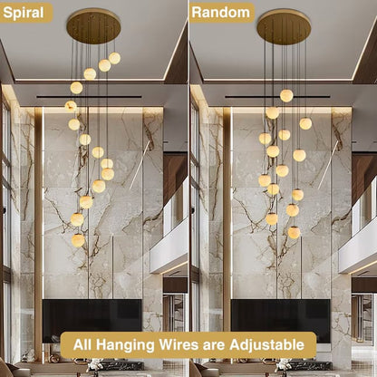 14 Light Alabaster Staircase Chandelier — product view 5