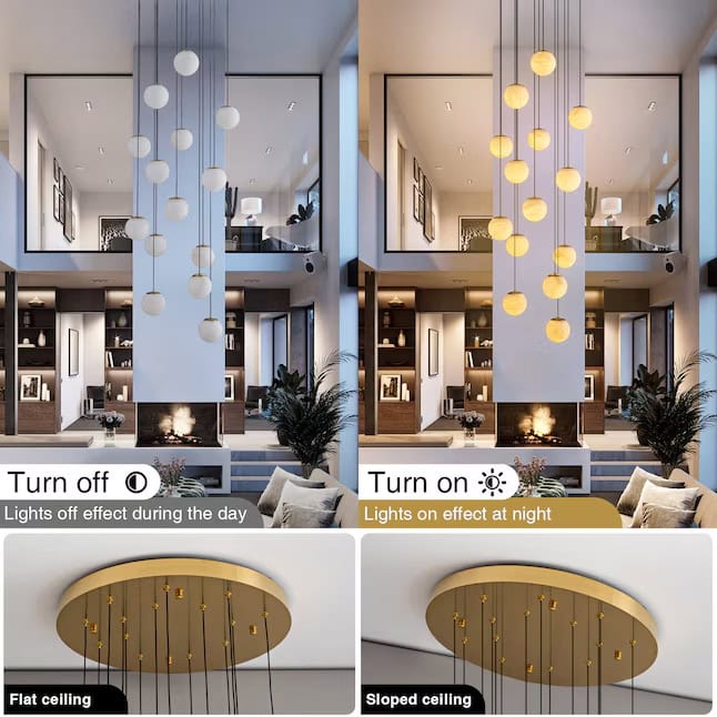 14 Light Alabaster Staircase Chandelier — product view 6