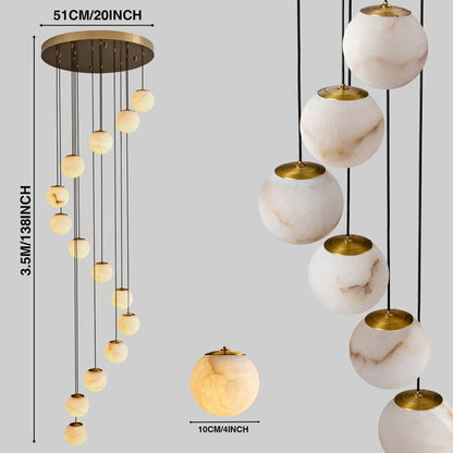 14 Light Alabaster Staircase Chandelier — product view 9